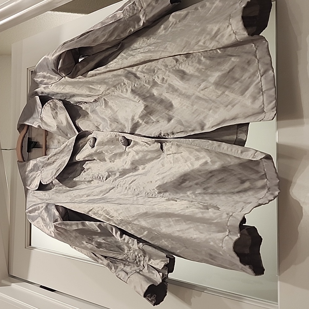 Wedding Day!! Lane Bryant brushed silver iridescent crinkle formal attire jacket